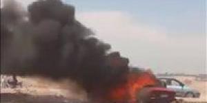 ماس كهربائي يشعل سيارة ملاكي بطريق بني سويف - الفيوم الجديد.. والحماية المدنية تتدخل -  أقرأ 24