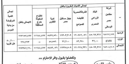 توريد 263 ألف طن من محصول القمح بصوامع الفيوم - أقرأ 24