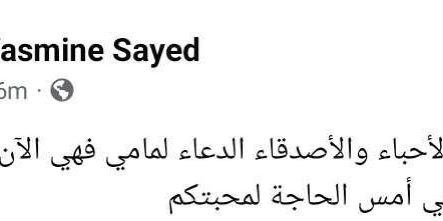 في غرفة العمليات ومحتاجة الدعاء.. ياسمين الخطيب تعلن تعرض والدتها لا لأزمة صحية - اقرأ 24