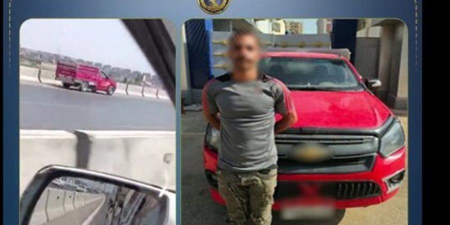 ضبط قائد سيارة "ربع نقل" بالسير عكس الاتجاه بالقليوبية - أقرأ 24