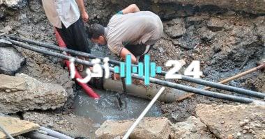 «أزمة مياه في الجيزة» كسر خط مياه رئيسي يغرق شارع الجيش بالوراق ويتسبب في اختناقات مرورية