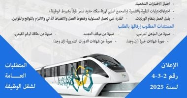 «فرصة ذهبية للمهندسين» تعرف على شروط وأوراق التقديم لوظيفة مشرف محطة بمشروع المونوريل