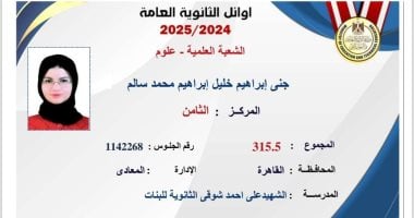«طموح يتحدى الصعاب» جنى إبراهيم.. ثامنة الجمهورية علمي علوم: حلمي قصر العيني