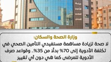 «لا صحة للشائعات» وزارة الصحة تنفي زيادة مساهمة المرضى في تكلفة الأدوية