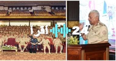 وزير الدفاع يلتقي مقاتلي الجيش الثاني الميداني وطلاب كلية الضباط الاحتياط ومعهد ضباط الصف