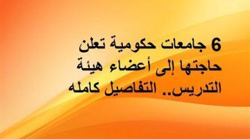 «فرصة ذهبية للأكاديميين» 6 جامعات حكومية تفتح أبوابها لأعضاء هيئة التدريس.. إليك التفاصيل الكاملة