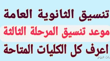 تنسيق المرحلة الثالثة للثانوية العامة 2025 غدا تعرف على الحد الأدنى وخطوات تسجيل الرغبات