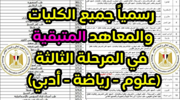 تنسيق المرحلة الثالثة 2025 حقوق وآداب وخدمة اجتماعية وفني صحي فرصتك بالجامعات
