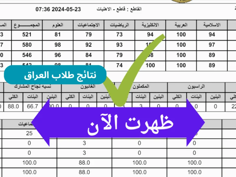 ملفات pdf بالاسم عموم المحافظات رابط نتائج السادس الابتدائي الدور الثاني 2025 موقع نتائجنا