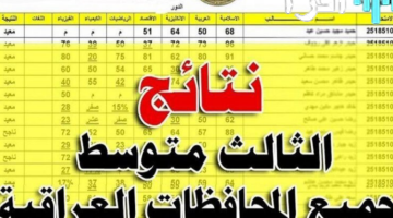 رسميًا كشوفات الناجحين عبر نتائجنا لإعلان نتائج الثالث متوسط الدور الثاني 2025 في العراق