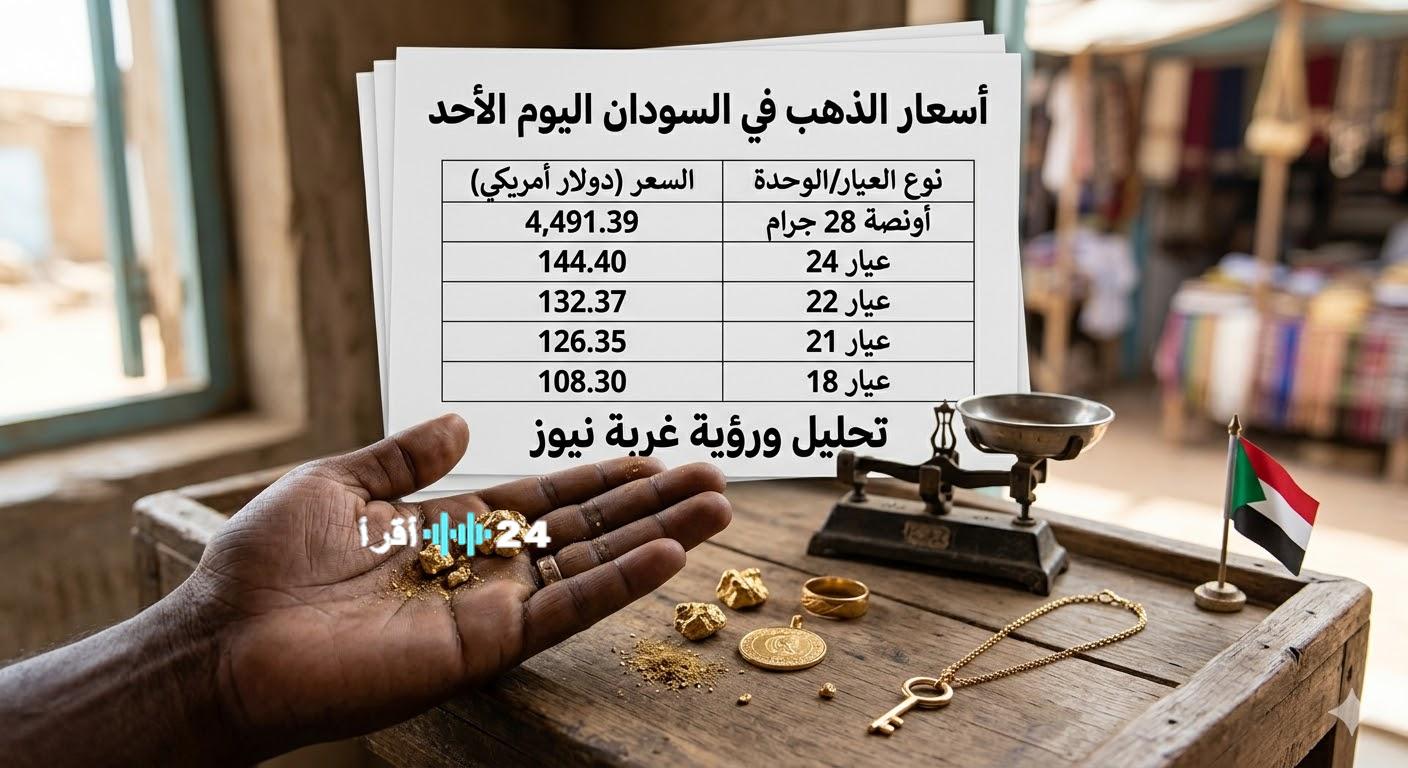 «انخفاض مفاجئ بأسعار الذهب في السودان: 158.51 دولاراً أقل لجميع العيارات اليوم الأحد 22 مارس 2026»