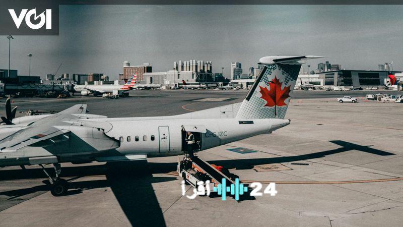 طائرة تابعة لشركة طيران كندا تتسبب في حادث مأساوي وتحطم سيارة إطفاء على مدرج مطار نيويورك وأسفر عن مصرع الطيارين