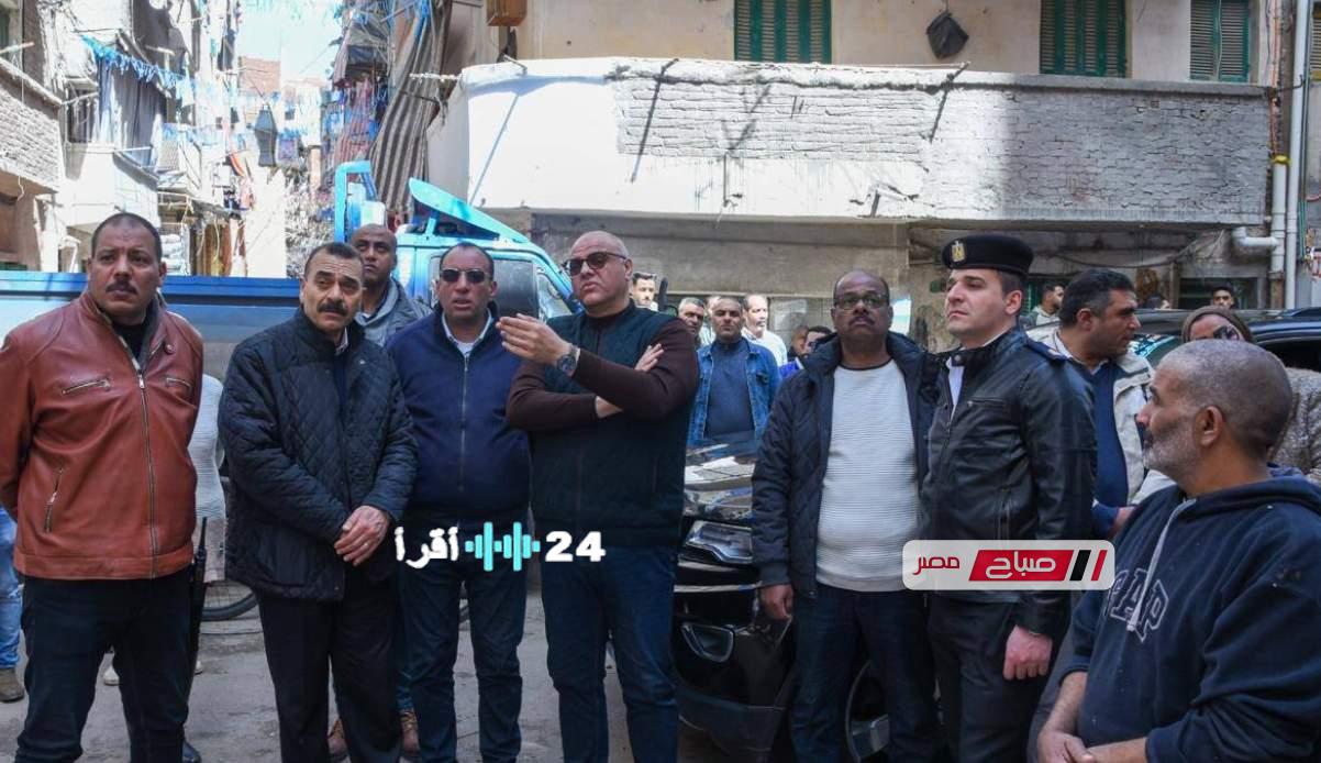 محافظ الإسكندرية يتابع مباشرة تنفيذ قرار إزالة العقار المهدد للأمان في حي سيدي بشر قبلي