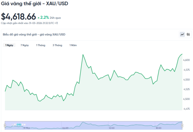 سعر الذهب اليوم (1 أبريل): سعر الذهب في نيو أعلى بنحو 30 مليون دونغ فيتنامي من السعر العالمي للأونصة.