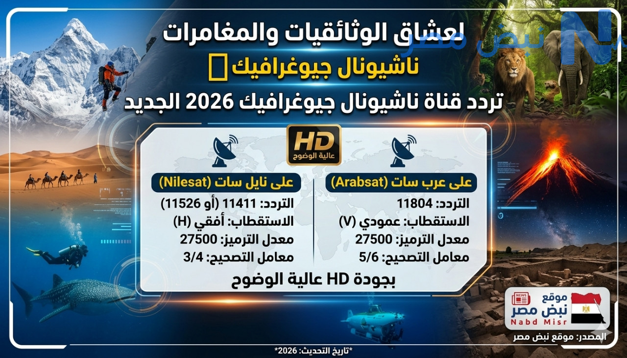 “لعشاق الوثائقيات والمغامرات”.. تردد قناة ناشيونال جيوغرافيك 2026 الجديد على نايل سات وعرب سات بجودة HD