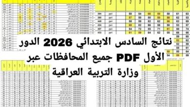 نتائج السادس الابتدائي 2026 في المثنى تُعلن رسميًا بعد انتهاء التدقيق