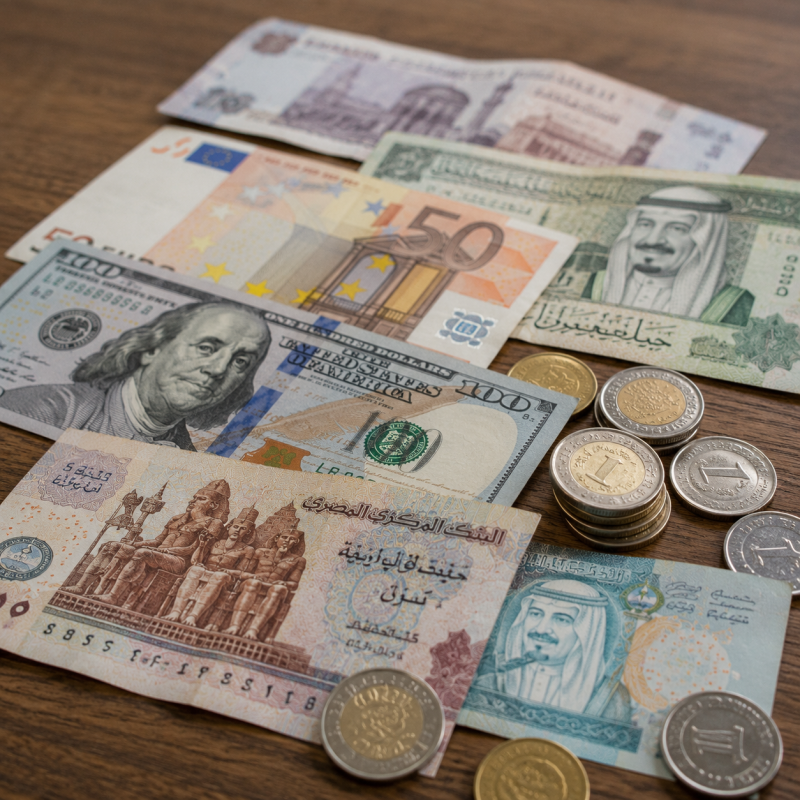 أسعار صرف العملات العربية والأجنبية مقابل الجنيه المصري اليوم الإثنين 20 يوليو 2026