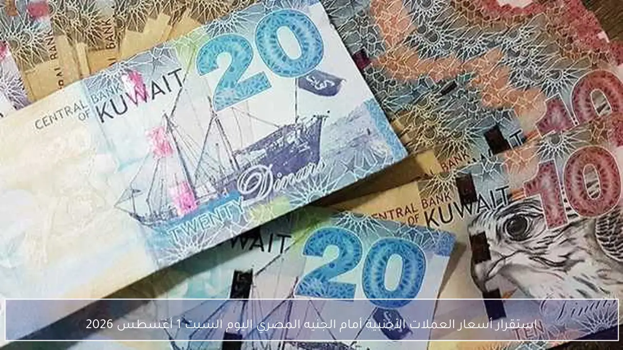استقرار أسعار العملات الأجنبية مقابل الجنيه المصري في تعاملات السبت 1 أغسطس 2026