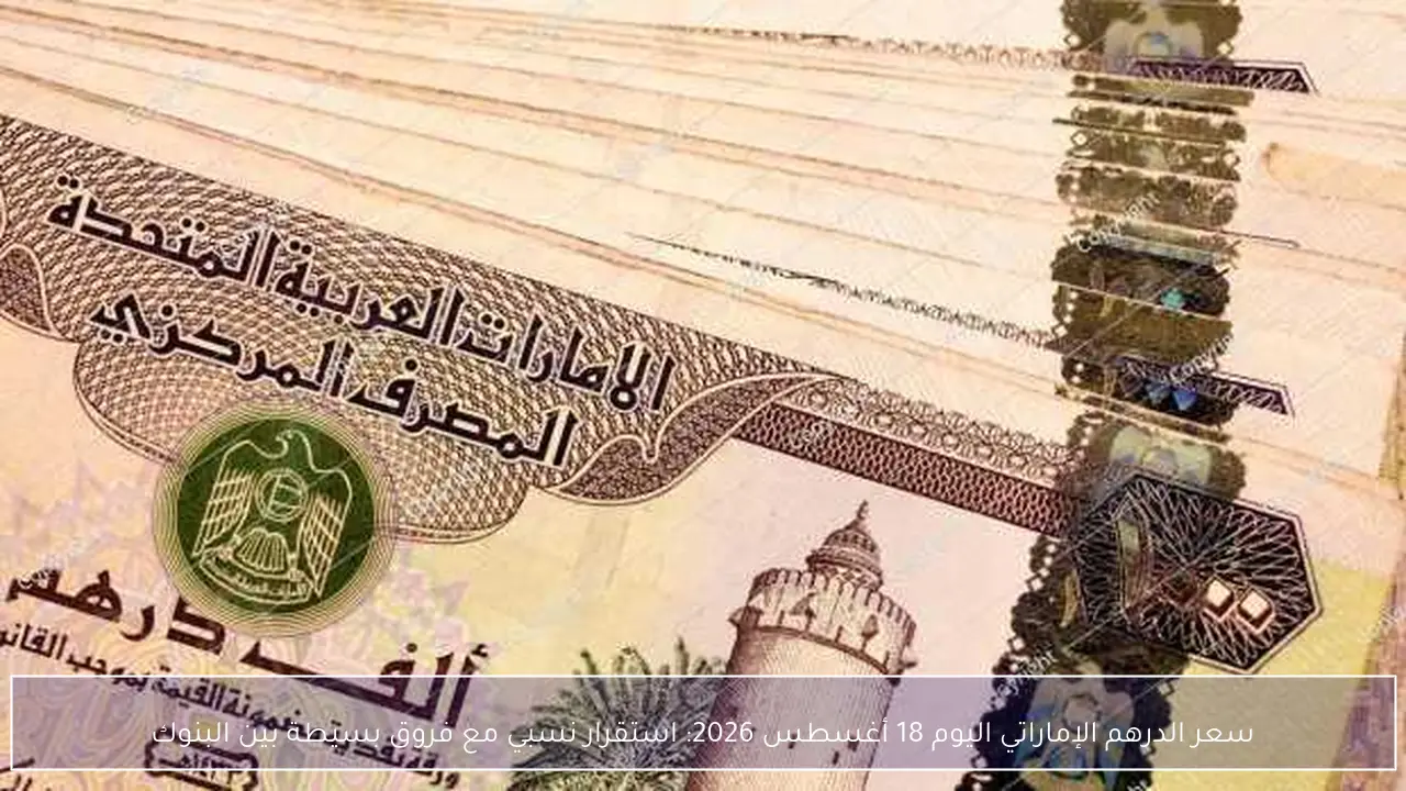 استقرار سعر الدرهم الإماراتي اليوم 18 أغسطس 2026 وسط تباينات طفيفة بين البنوك
