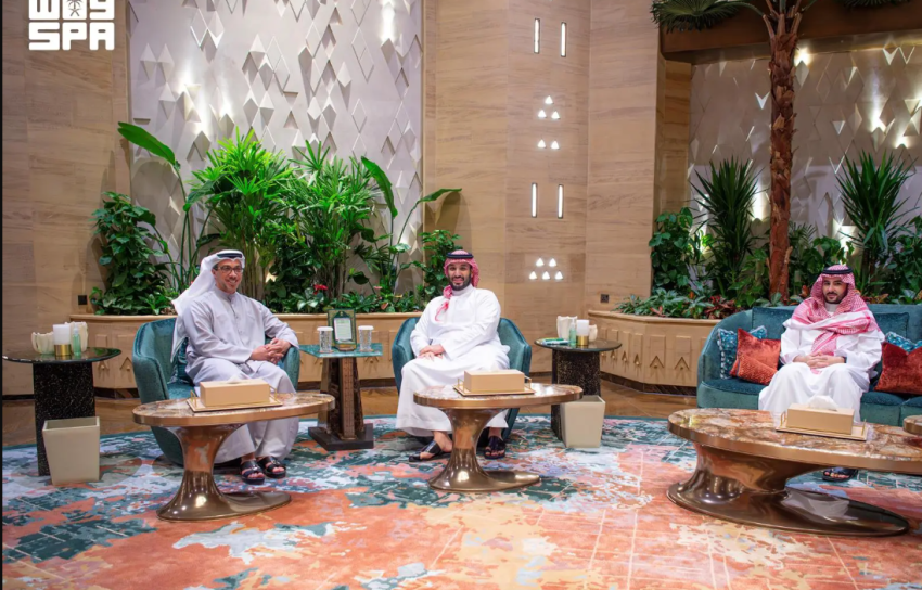 ولي العهد يبحث مع الشيخ منصور بن زايد آل نهيان تطوير علاقات الأخوة بين الإمارات والسعودية