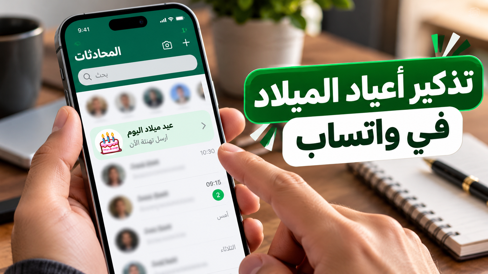 ميزة أعياد الميلاد في واتساب 2026 على آيفون