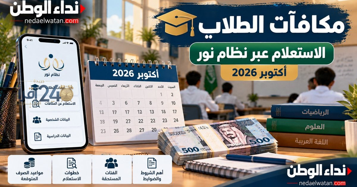 موعد صرف مكافآت الطلاب أكتوبر 2026 وفق جدول الدفعات المعلن في داء الوطن