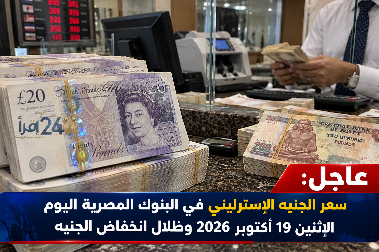سعر الجنيه الإسترليني في البنوك المصرية اليوم الثلاثاء 20 أكتوبر 2026 وتأثيرات انخفاض العملة على السوق والدعوة إلى التضامن الاقتصادي
