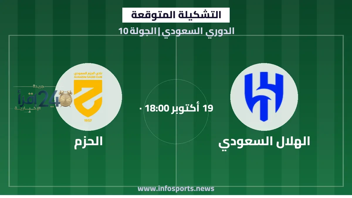 تشويق ينتظر جمهور الكرة السعودية تشكيل مباراة الهلال والحزم في دوري المحترفين
